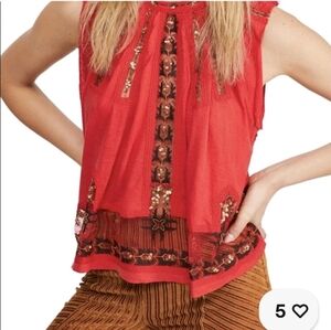 Free People Shirt Size XS Red